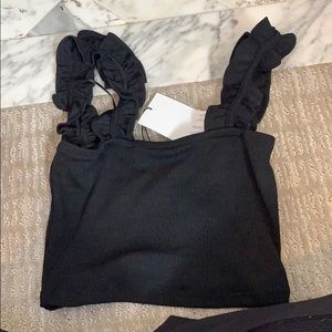 Zara tank ruffle straps